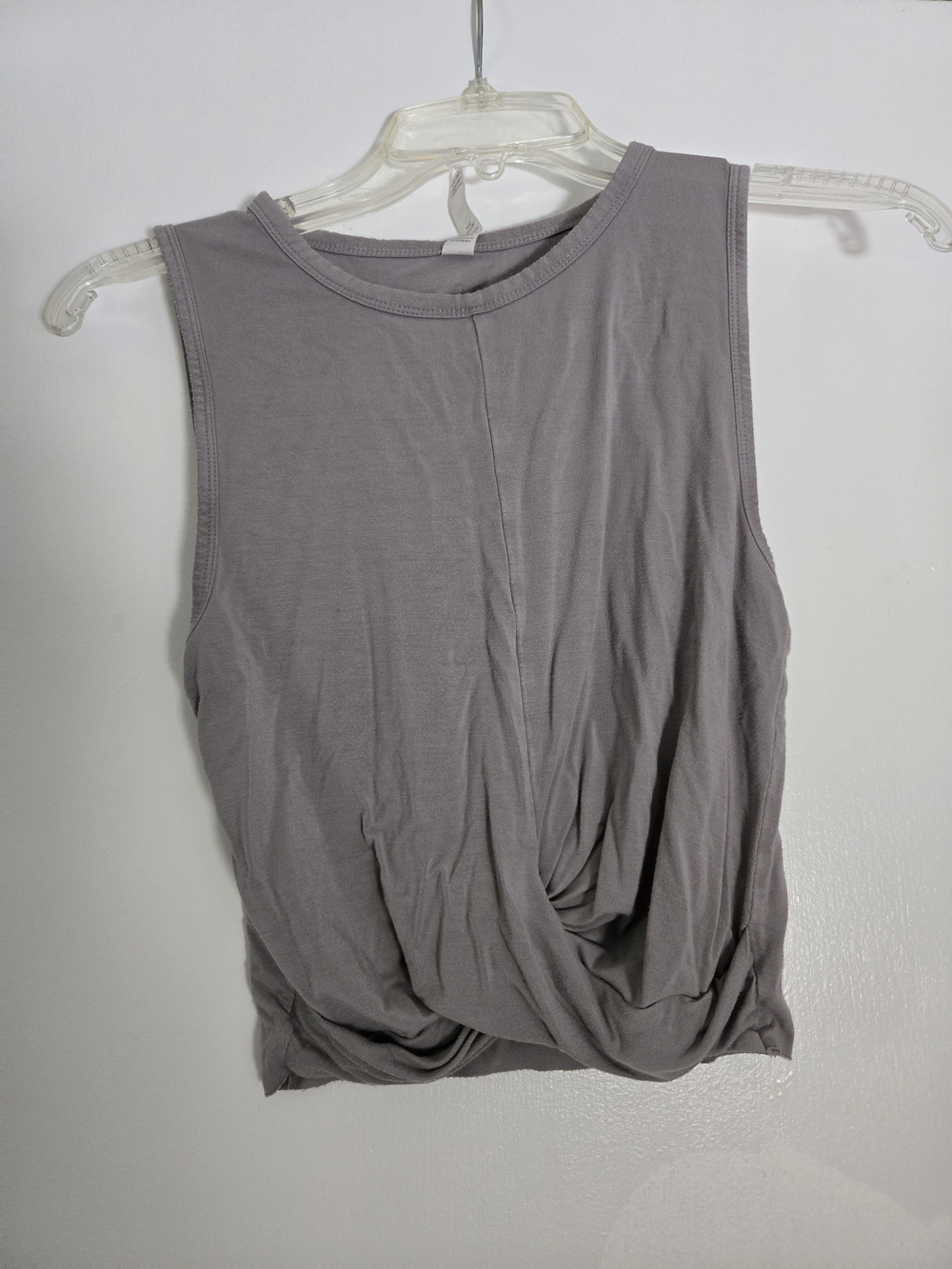 Alo Yoga Gray Twist-Front Sleeveless Top